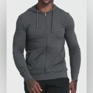 NEW - True Classic Charcoal Heather Grey Active Comfort Full Zip Hoodie. 2XL